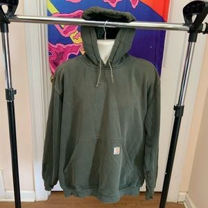 Vintage Carhartt K186 Heavy Sweatshirt Hoodie Dark Gray Mens 2XL